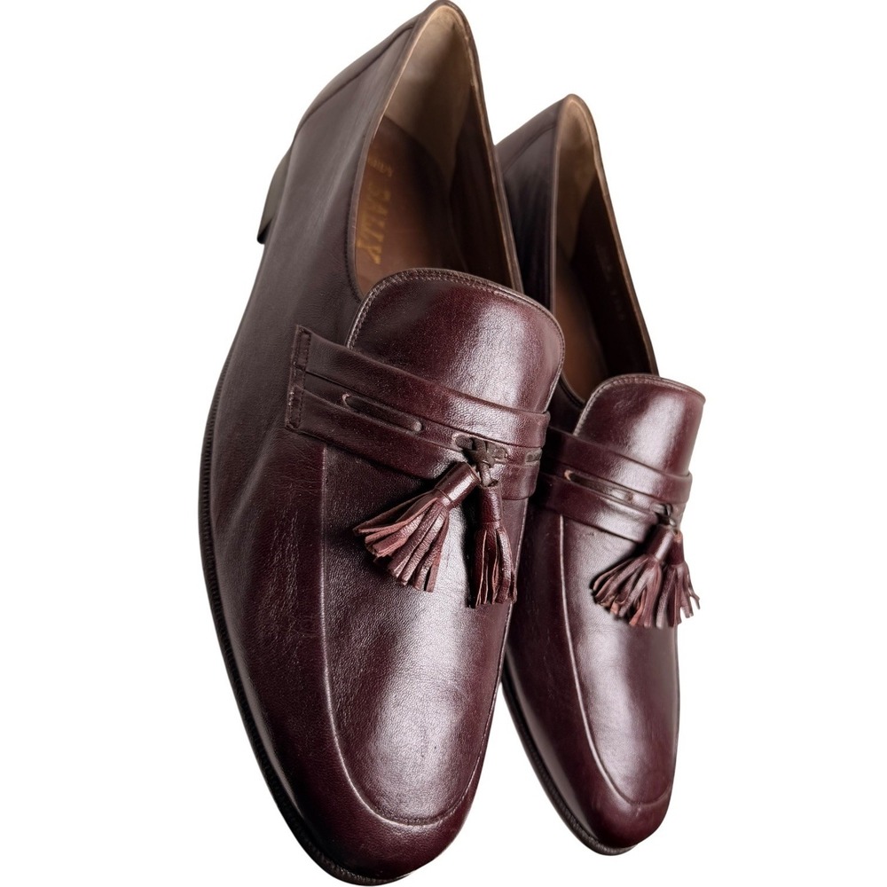 Bally Hardy Tassel Loafers Mens 11.5 D Oxblood Burgundy Leather‎ Nappa Flex - Picture 12 of 12